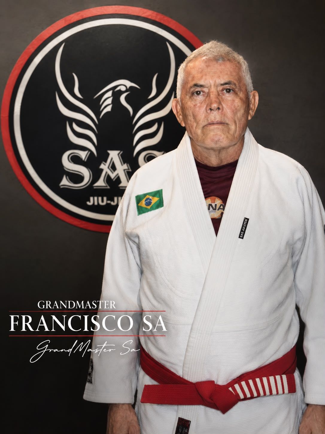 Grand Master Francisco Sá wearing his red belt at Spartan Academy MMA